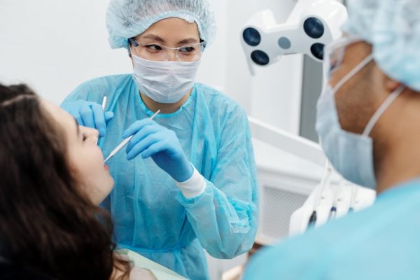 dentist working on her patient 